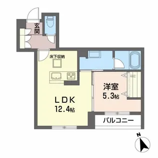 Bianca愛宕橋【1階】の間取り