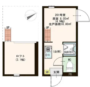 ハーモニーテラス中野II【2階】の間取り