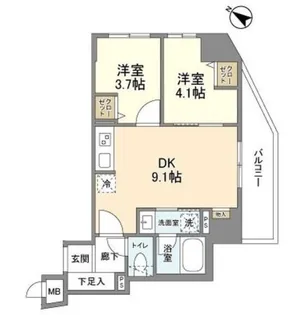 リビオメゾン日本橋久松町【9階】の間取り