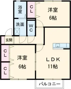クレールフジ【1階】の間取り