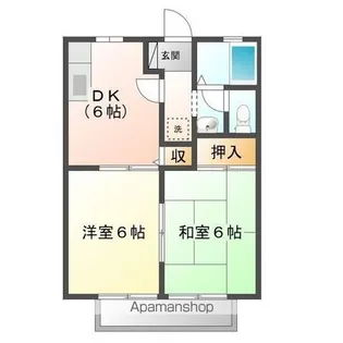 コーポさとう A・B【1階】の間取り