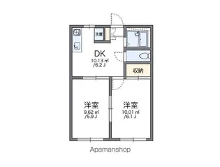 レオパレス本城東六番館【1階】の間取り
