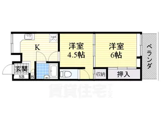 西長堀ガーデンハイツ【3階】の間取り