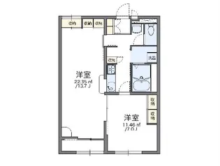 レオパレスル シェルB【1階】の間取り