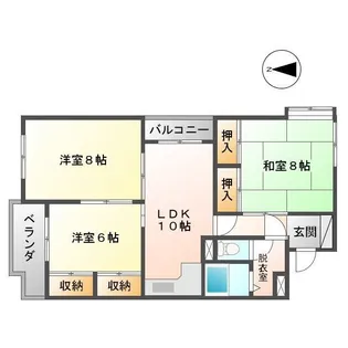 プレジデント福乃宮【5階】の間取り