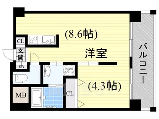 アニマーレ長堀【5階】の間取り