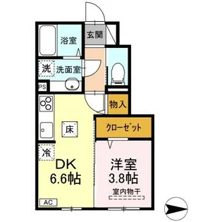 第一洗心コーポ【1階】の間取り