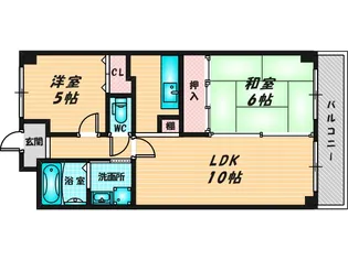 クオーレ今米【1階】の間取り