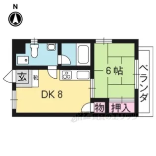 いしはら荘1-C【1階】の間取り