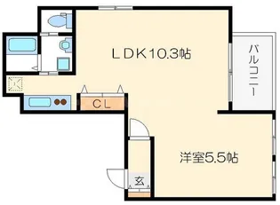 パラッツオ新町【5階】の間取り