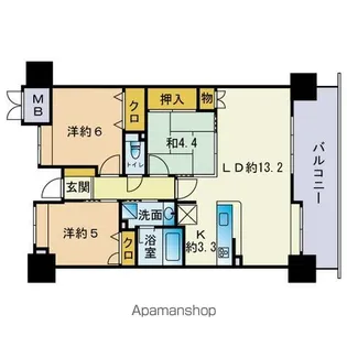 ファーネスト箱崎公園【10階】の間取り
