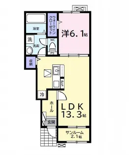 ヒカルサ市原五井【1階】の間取り