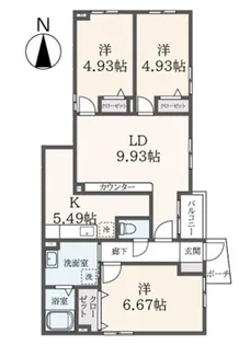 ANGE BLDUE【1階】の間取り
