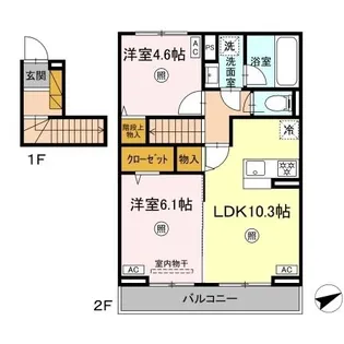 Paradise Garage【2階】の間取り