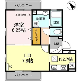 リヴェール苗【1階】の間取り