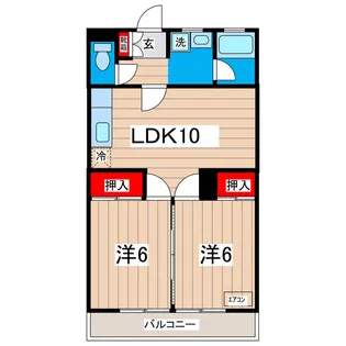 コーポ三協I【1階】の間取り