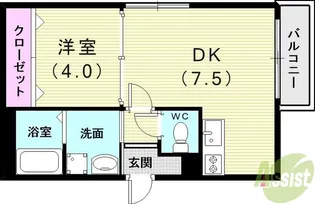 ルミエール西代B棟【1階】の間取り