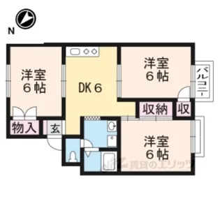 シャルムKSK2【2階】の間取り