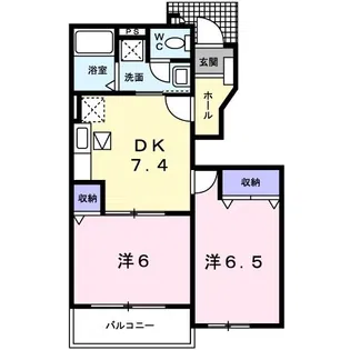 ラポール外堀A【1階】の間取り