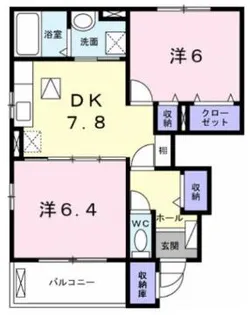 メゾン ド カベヤA【1階】の間取り