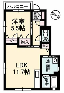 レジデンスKアネックス【1階】の間取り