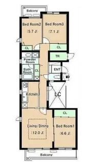 リュゼ経堂【1階】の間取り