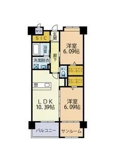 ココ・シャルマン壱番館【2階】の間取り