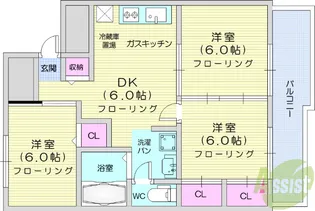 第一及川ハイツ【3階】の間取り