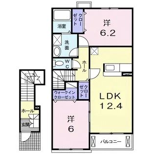 滋賀県東近江市八日市緑町【アパート】の間取り