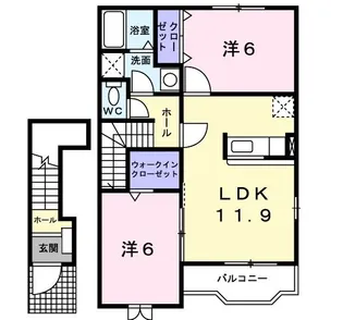 茨城県神栖市深芝【アパート】の間取り