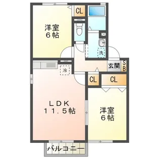 COMODO楠【2階】の間取り