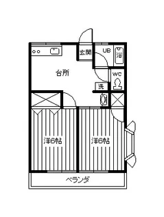 2DKの間取り画像