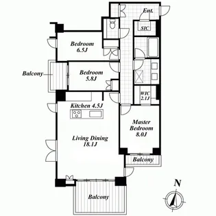東京都品川区北品川5【マンション】の間取り