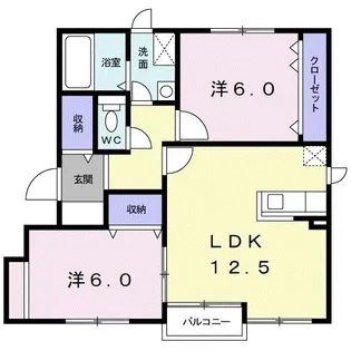 クラーク平岡【1階】の間取り