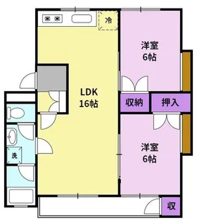 グランデール長園B【1階】の間取り