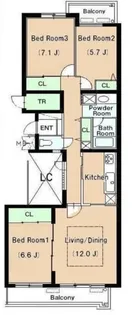 リュゼ経堂【1階】の間取り