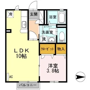 新潟県長岡市堀金2【アパート】の間取り