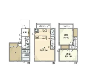 東京都渋谷区本町3【一戸建】の間取り