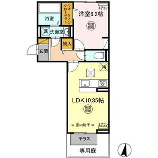 フィオーレ北子安【1階】の間取り