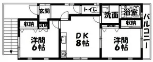 DUO寺岡【2階】の間取り