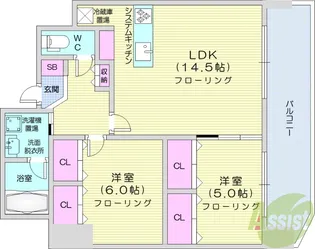 ブランドブラン【4階】の間取り