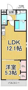 フジパレス立花町三丁目ウエスト【3階】の間取り