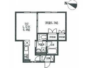 ウィング成城【1階】の間取り