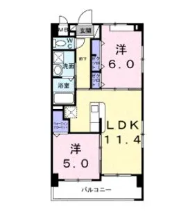 ローズ ライン【4階】の間取り