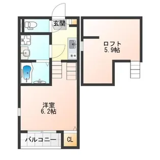 ハーモニーテラス墨江【1階】の間取り