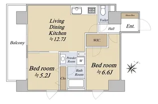 2LDKの間取り画像