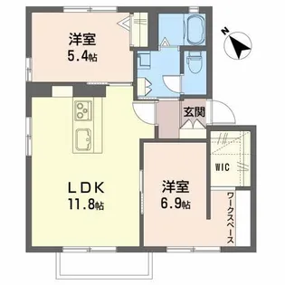 エバーコンフォート A棟【2階】の間取り