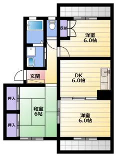 アマネセル堅田【1階】の間取り