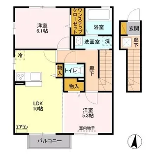 プライムコート C【2階】の間取り