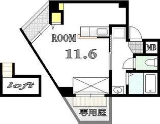広島県広島市中区平野町【マンション】の間取り